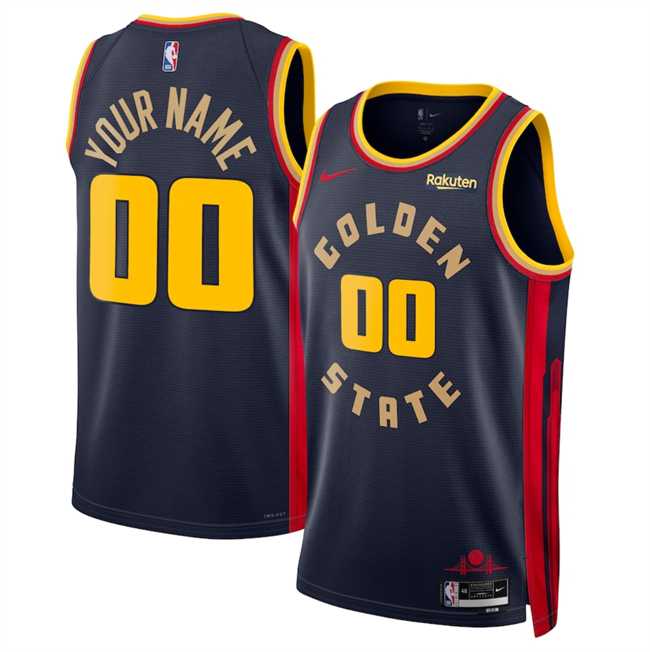 Mens Golden State Warriors Active Player Custom Navy 2024-25 City Edition Stitched Basketball Jersey